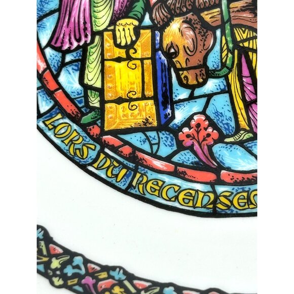 Henri D’Arceau Limoges Noel Vitrail Christmas Plate Vtg 1977 Limited Edition Dec - Picture 14 of 16